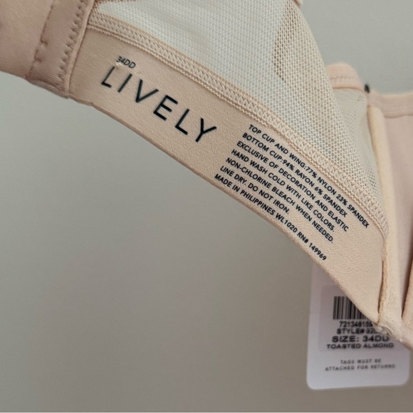 Lively Women's No Wire Nursing Bra NWT Size 34DD Toasted Almond - Picture 5 of 8